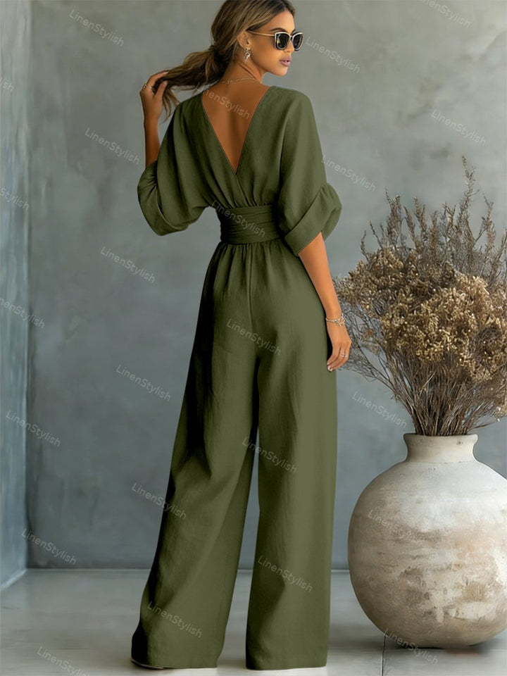 Robe longue fluide taille marquée