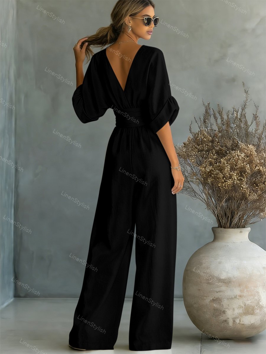 Robe longue fluide taille marquée