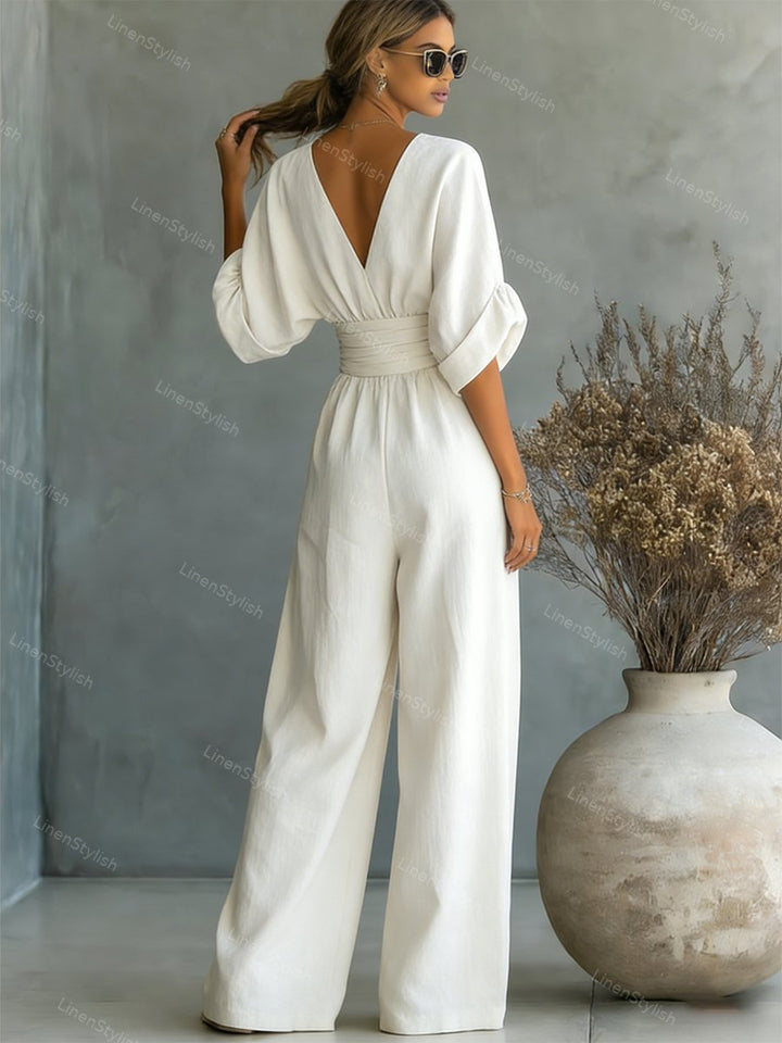 Robe longue fluide taille marquée