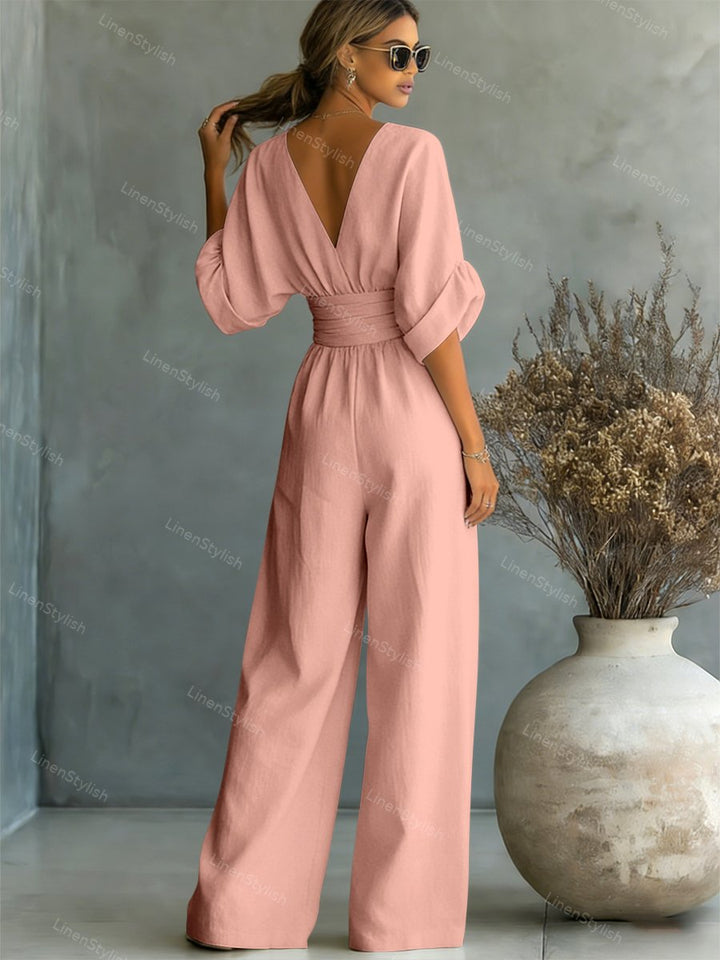 Robe longue fluide taille marquée
