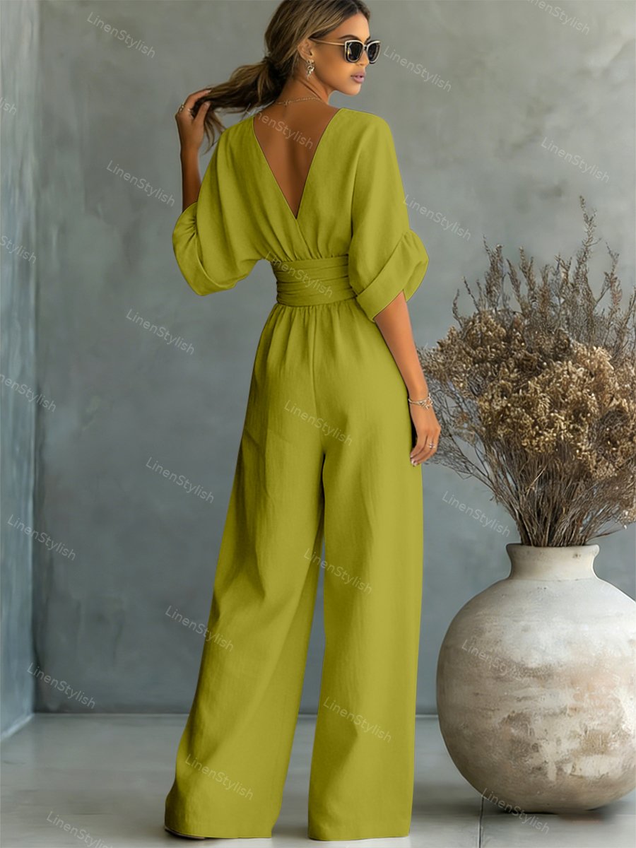 Robe longue fluide taille marquée