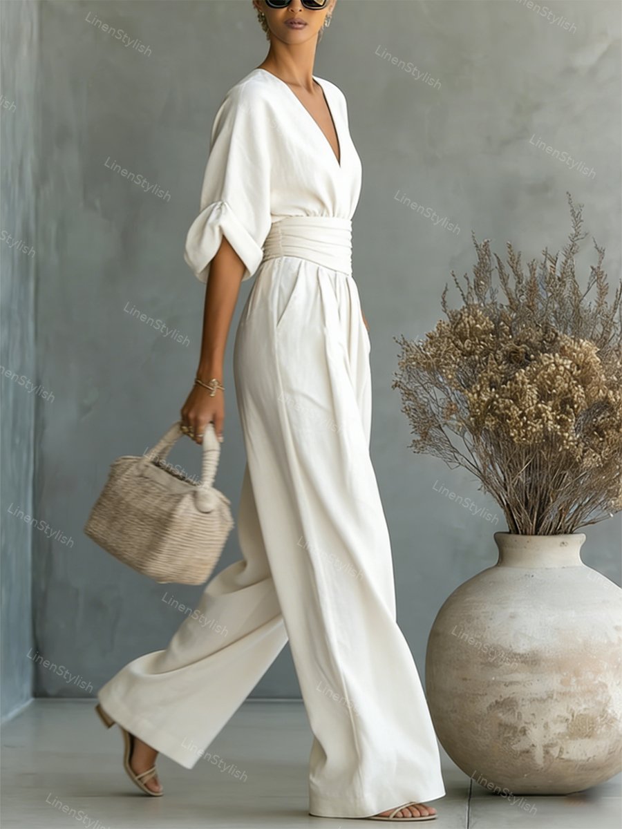 Robe longue fluide taille marquée