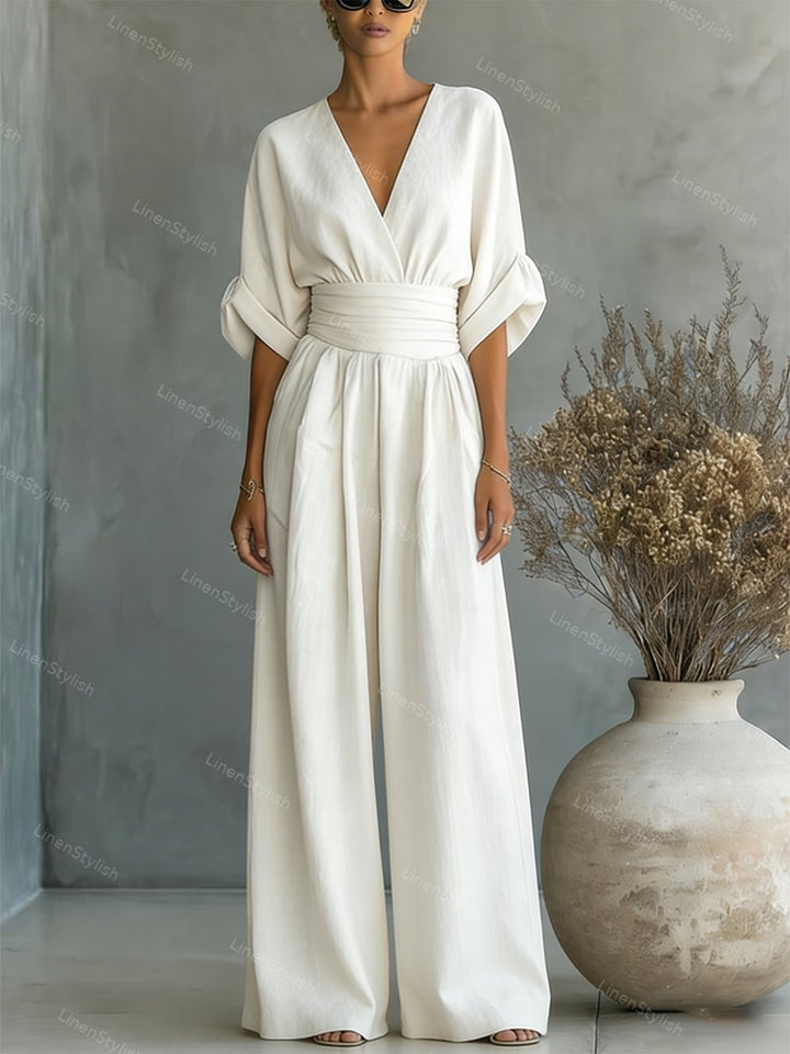 Robe longue fluide taille marquée